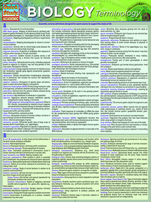 Title details for Biology Terminology by BarCharts Publishing, Inc. - Wait list